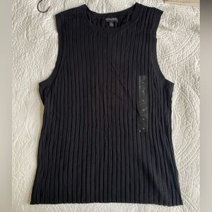 Banana Republic Factory Black Sleeveless Ribbed Sweater Top | Size XL
